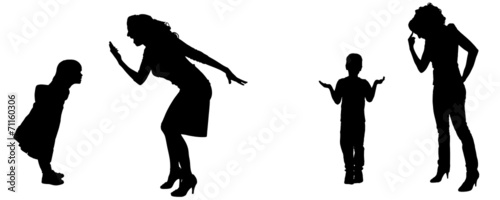 Vector silhouette of family.