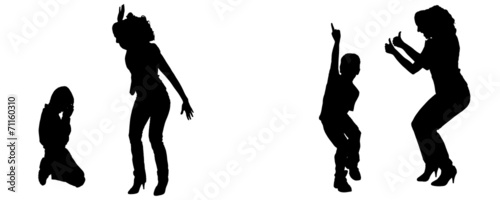 Vector silhouette of family.