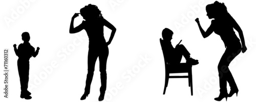 Vector silhouette of family.