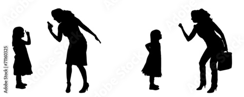 Vector silhouette of family.