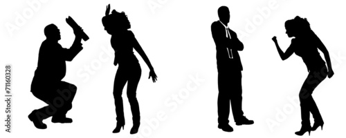 Vector silhouette of people.