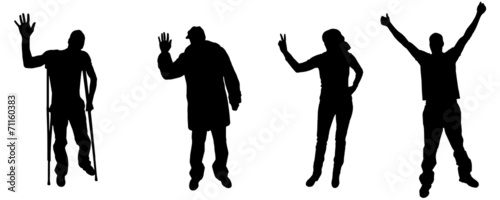 Vector silhouette of people.