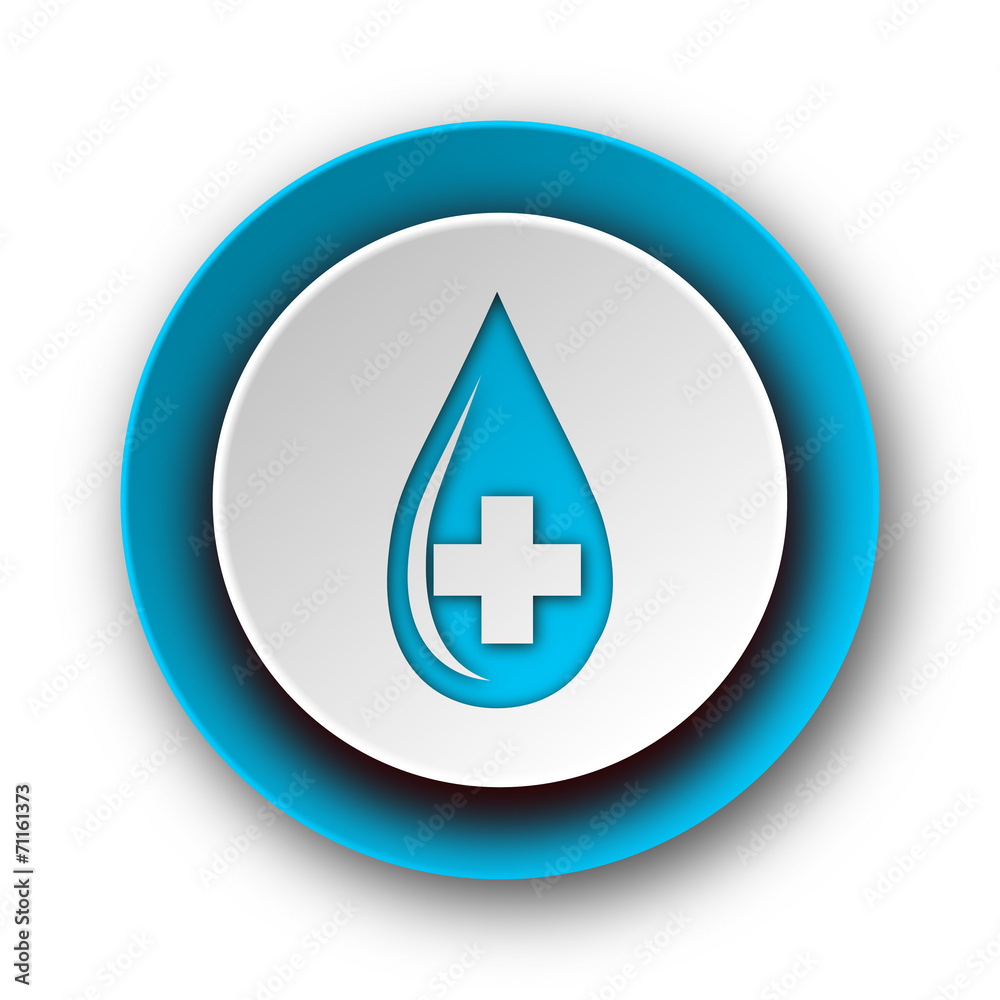 blood blue modern web icon on white background blood blue modern web icon on white background
