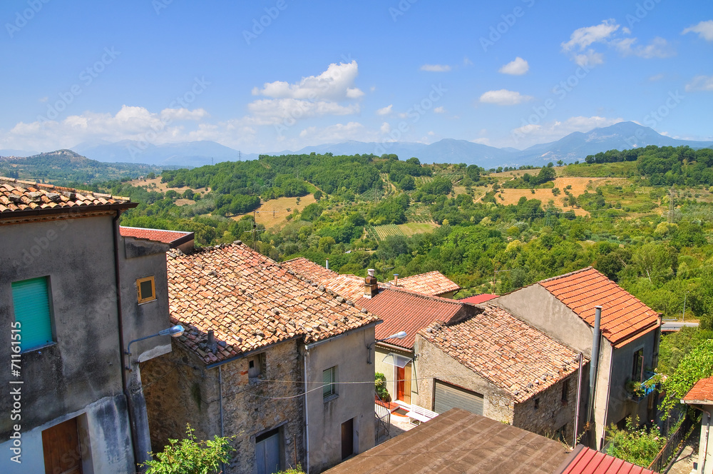Panoramic view of Viggianello. Basilicata. Italy.