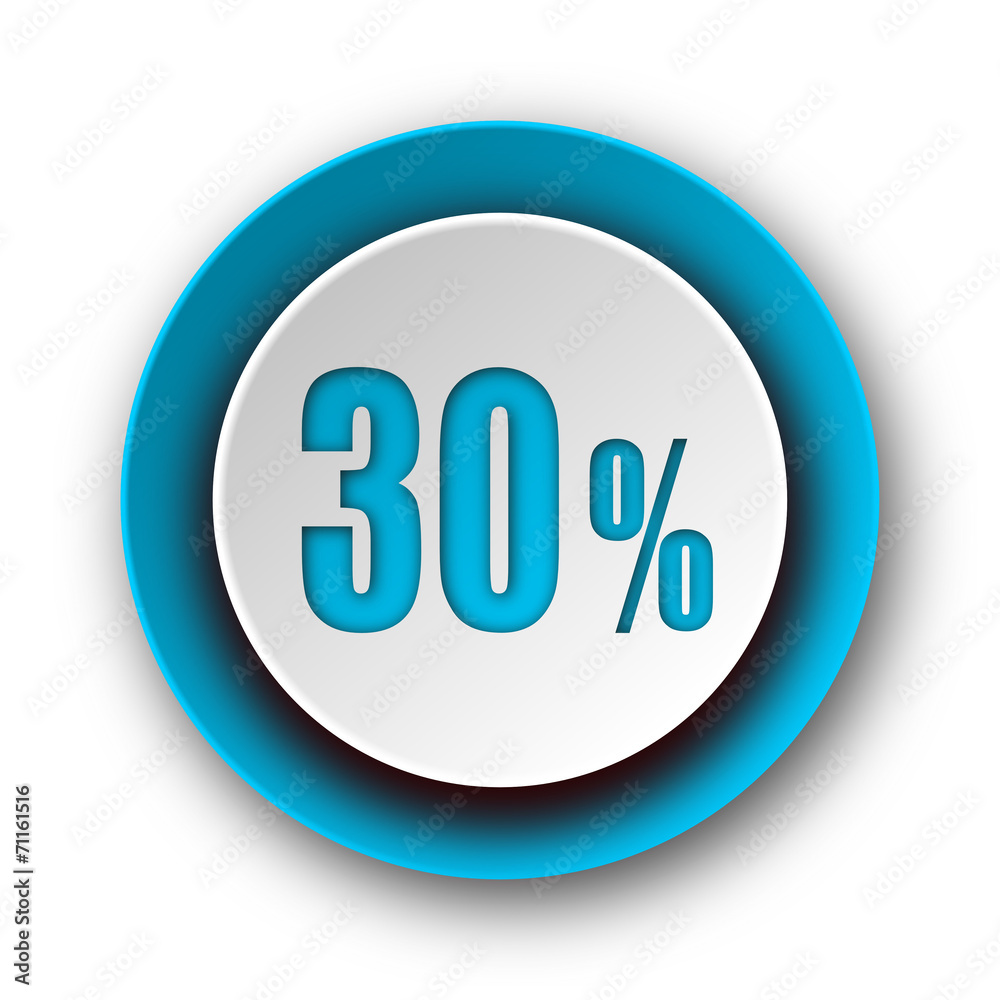 30 percent blue modern web icon on white background 30 percent blue modern web icon on white background