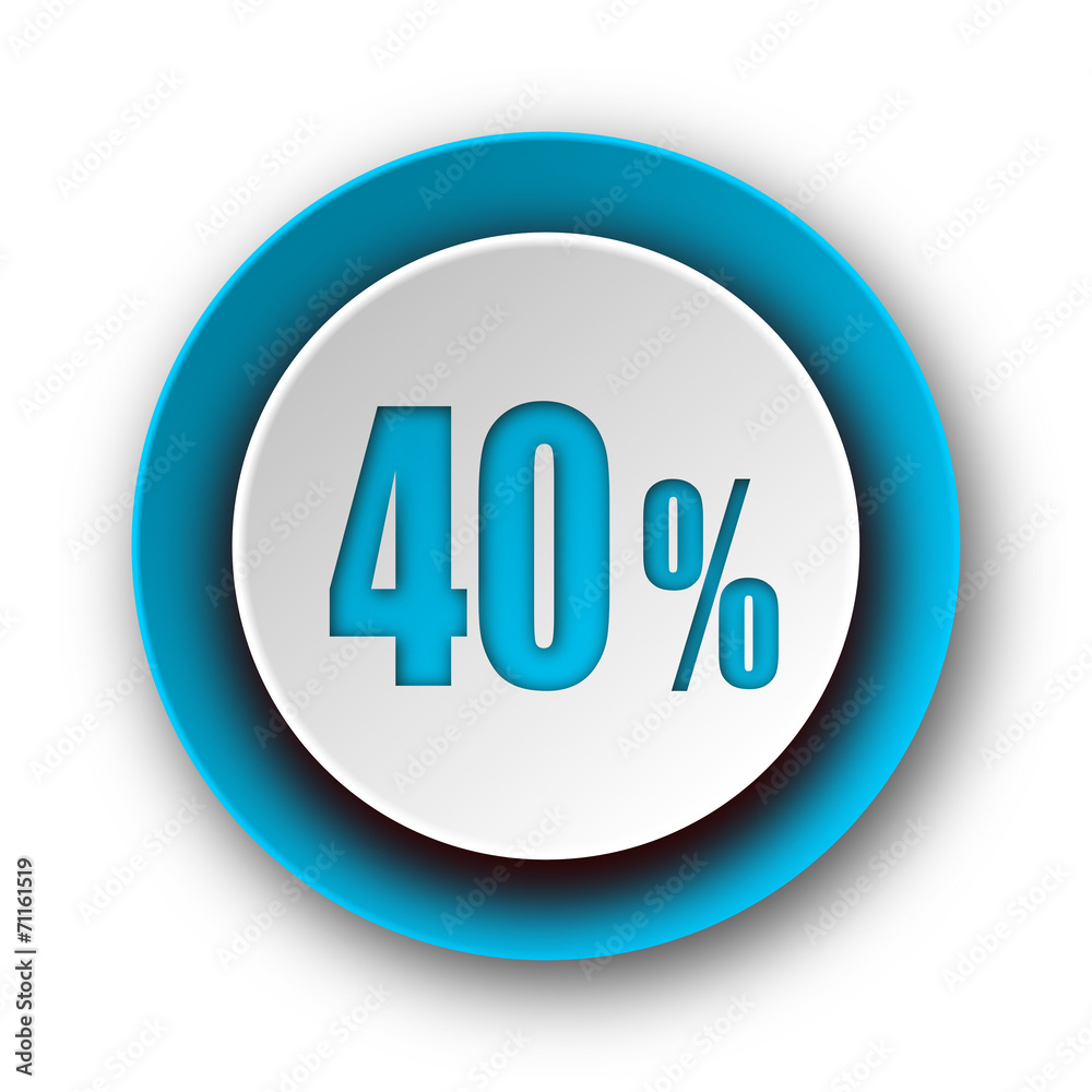 40 percent blue modern web icon on white background 40 percent blue modern web icon on white background