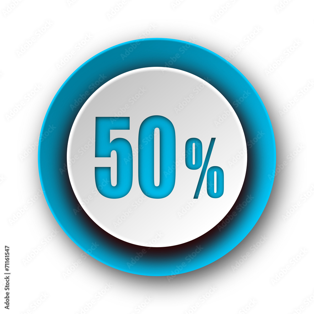 50 percent blue modern web icon on white background 50 percent blue modern web icon on white background