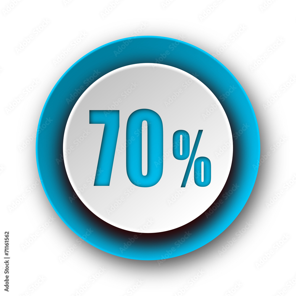 70 percent blue modern web icon on white background 70 percent blue modern web icon on white background