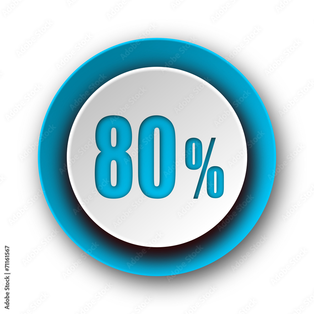 80 percent blue modern web icon on white background 80 percent blue modern web icon on white background