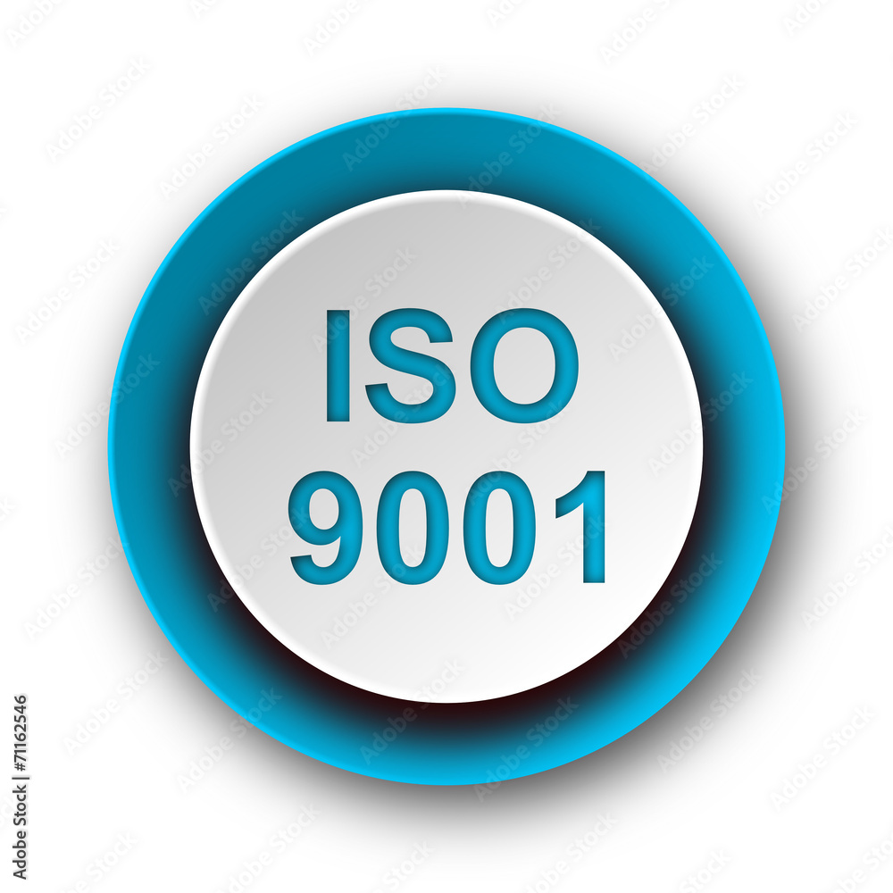 iso 9001 blue modern web icon on white background iso 9001 blue modern web icon on white background