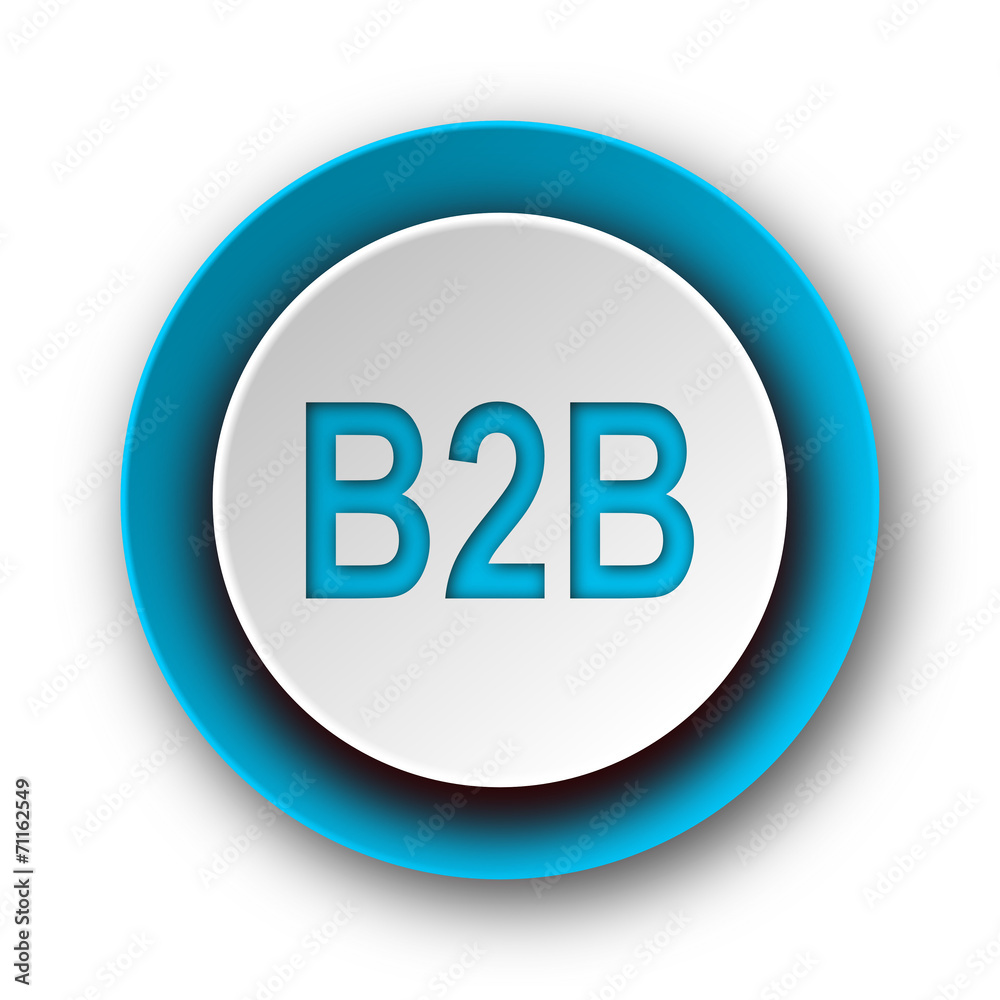 b2b blue modern web icon on white background b2b blue modern web icon on white background