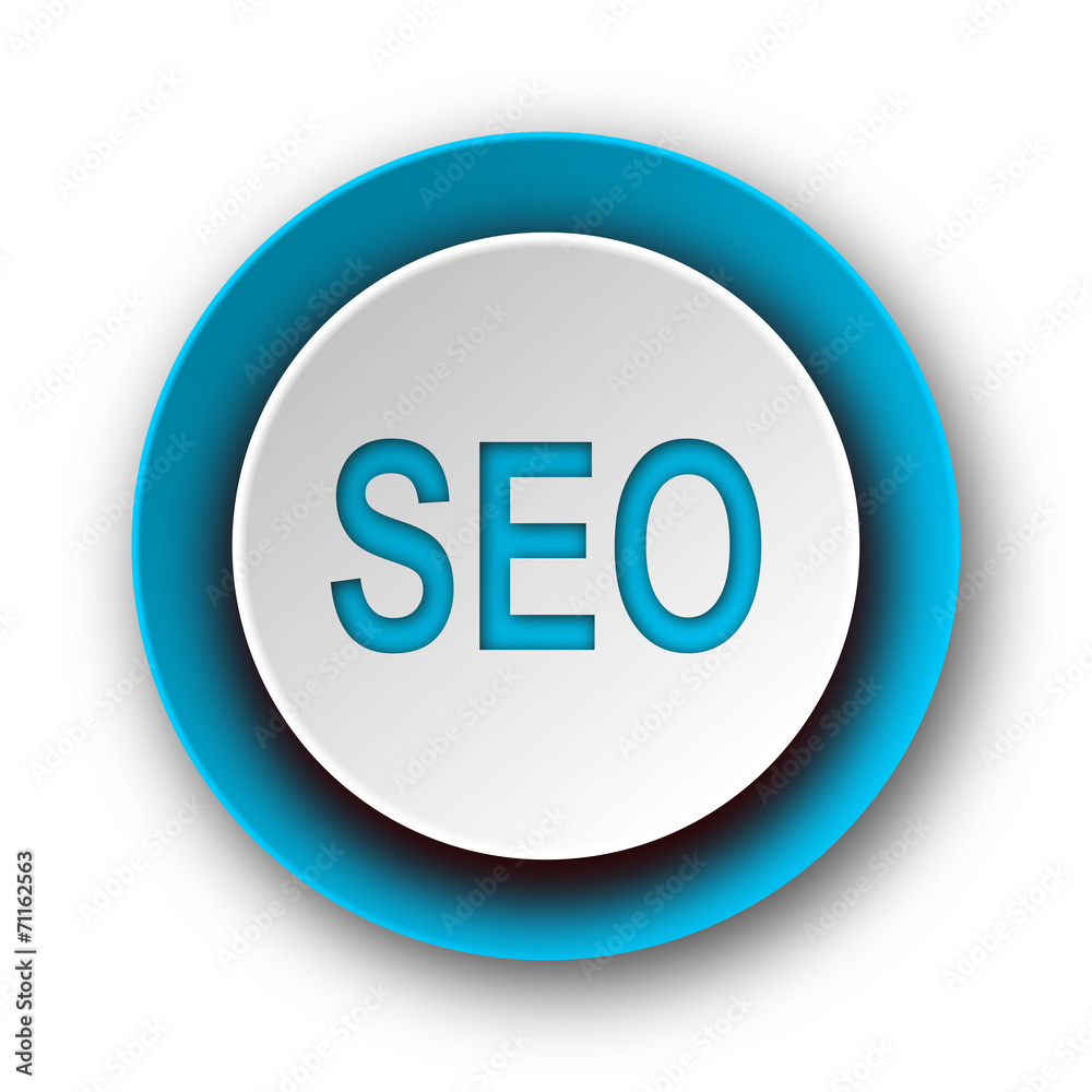 seo blue modern web icon on white background seo blue modern web icon on white background