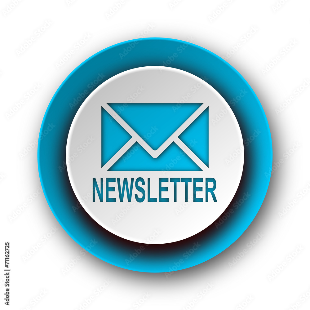 newsletter blue modern web icon on white background newsletter blue modern web icon on white background