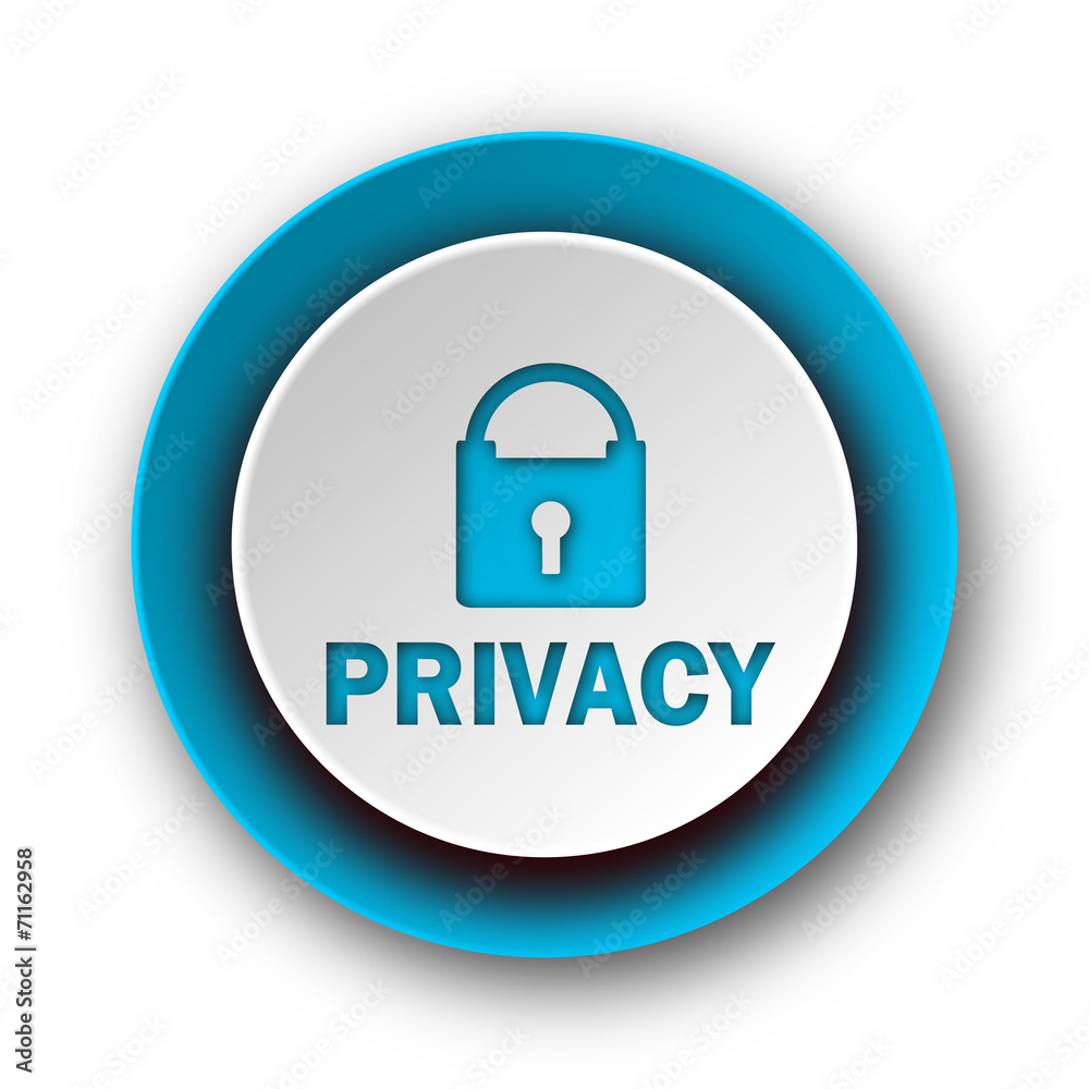 privacy blue modern web icon on white background privacy blue modern web icon on white background