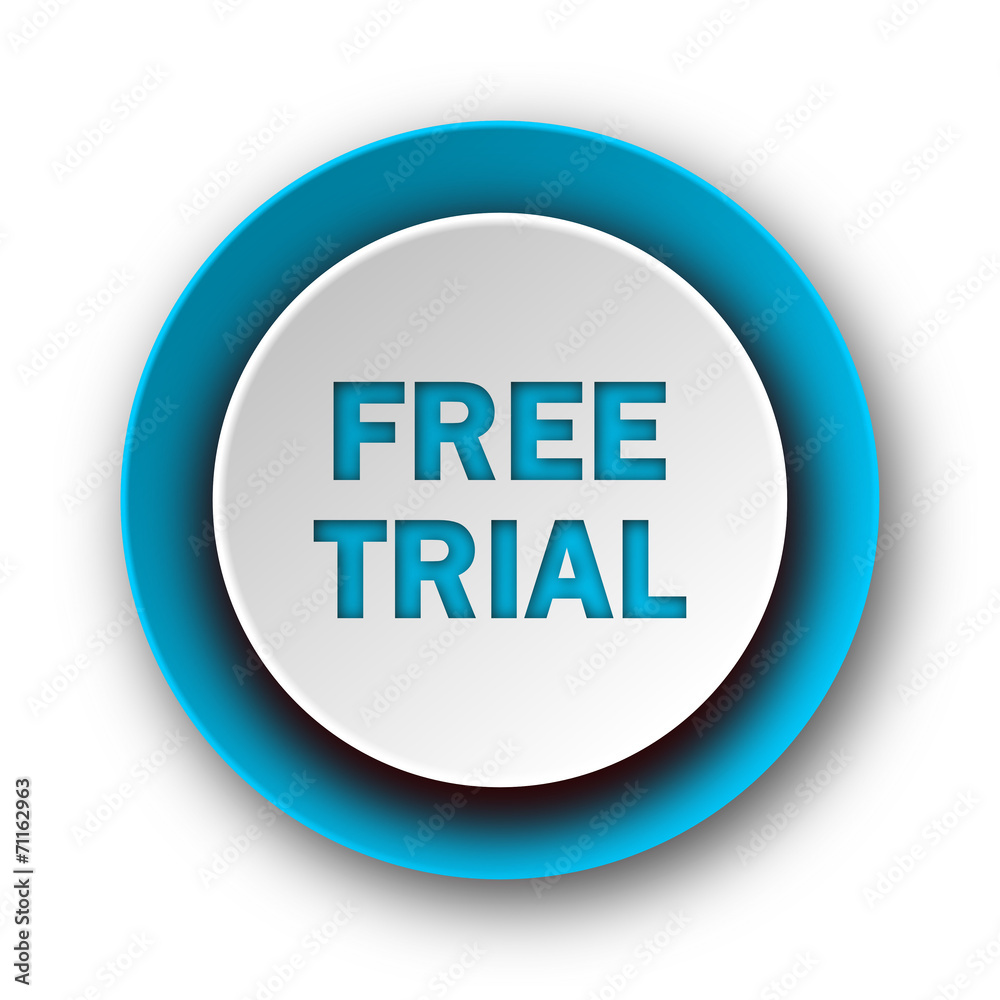 free trial blue modern web icon on white background free trial blue modern web icon on white background