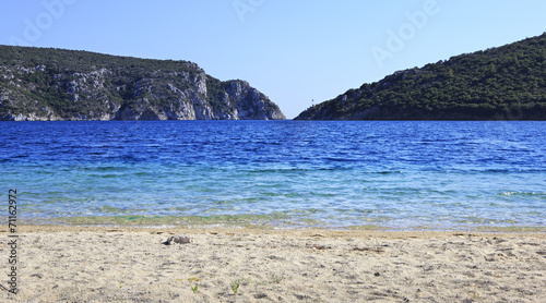 Beach at Porto Koufo (bay of Aegean Sea).
