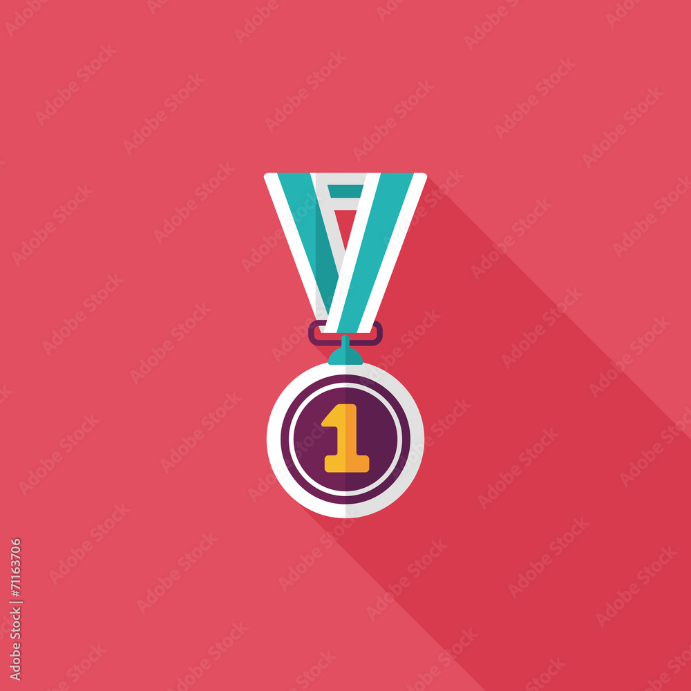 medal flat icon with long shadow,eps10 medal flat icon with long shadow,eps10