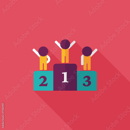 winner podium flat icon with long shadow,eps10