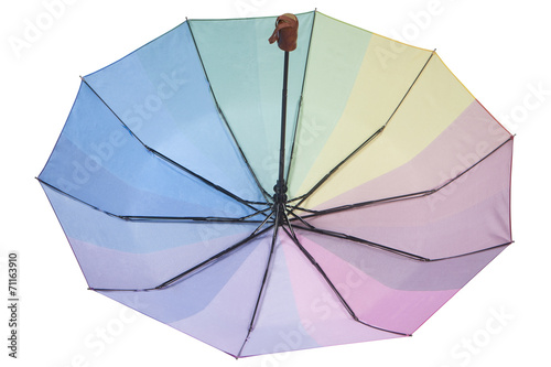 Colorful inverted umbrella  isolated on white background