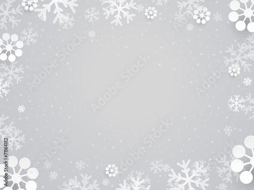 Christmas greeting card with paper snowflake