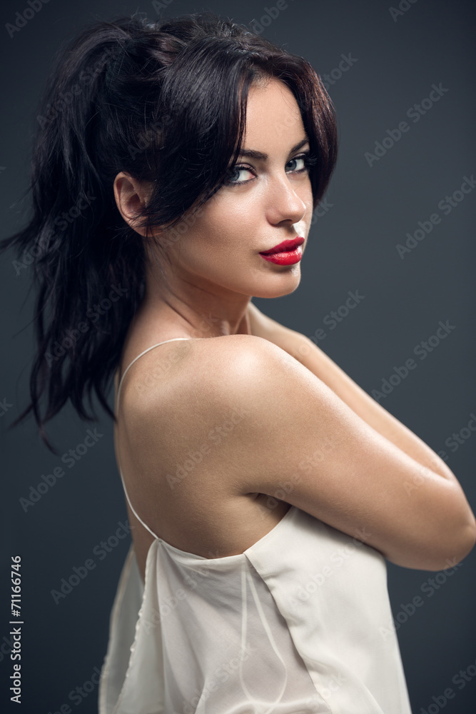 attractive young woman in elegant sexy dress attractive young woman in elegant sexy dress