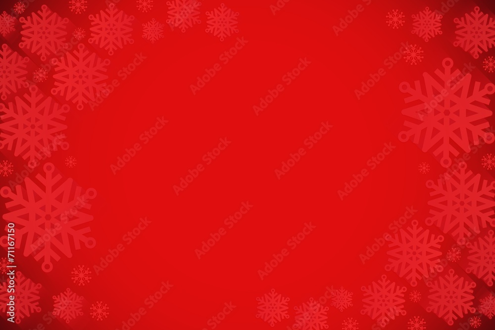 Red snowflake design frame pattern Red snowflake design frame pattern