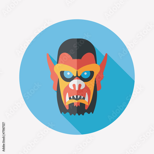 Halloween devil flat icon with long shadow,eps10
