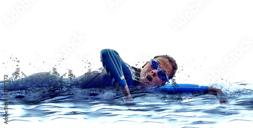Obraz na płótnie woman triathlon ironman swimmers athlete