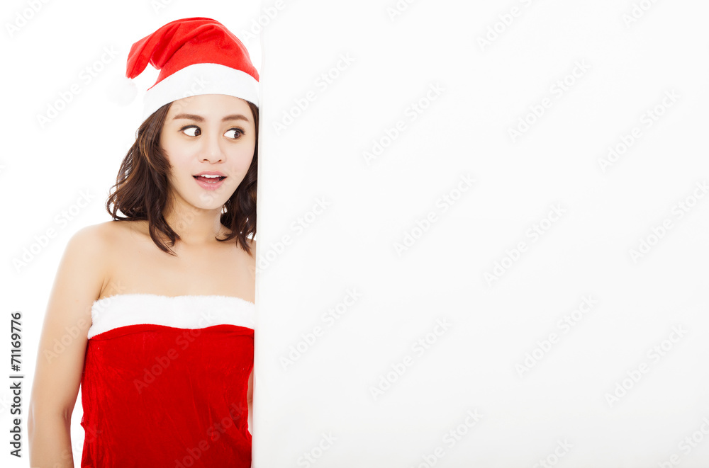 funny young woman making a gesture with a empty white board funny young woman making a gesture with a empty white board