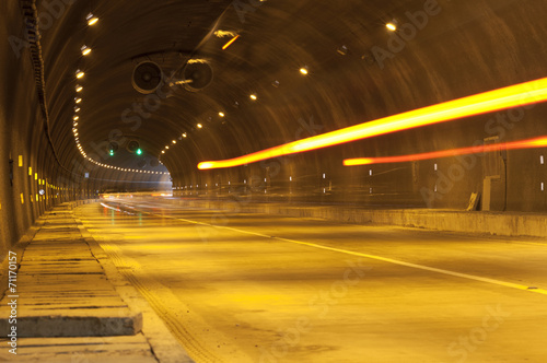 Abstract car in the tunnel trajectory