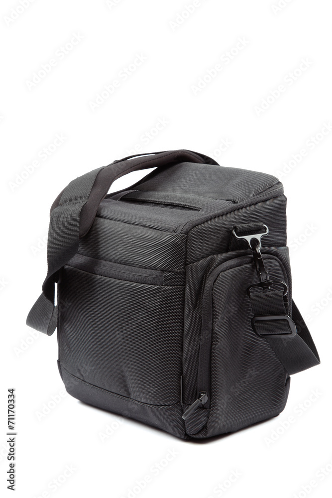 Naklejka premium Modern Camera bag on white background.