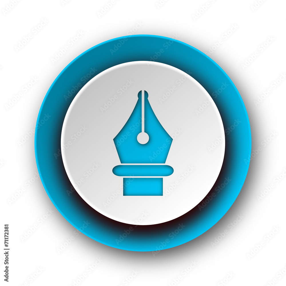 pen blue modern web icon on white background pen blue modern web icon on white background