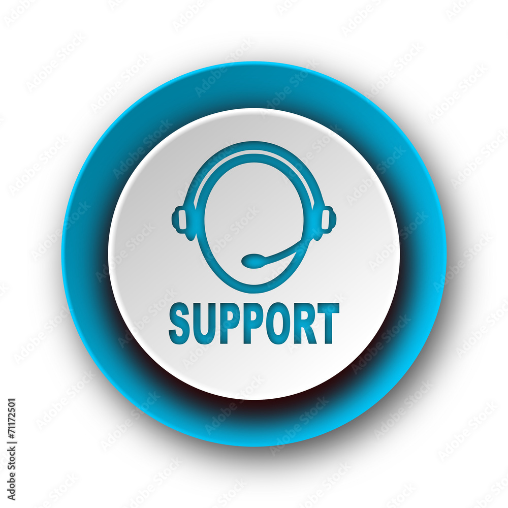 support blue modern web icon on white background support blue modern web icon on white background