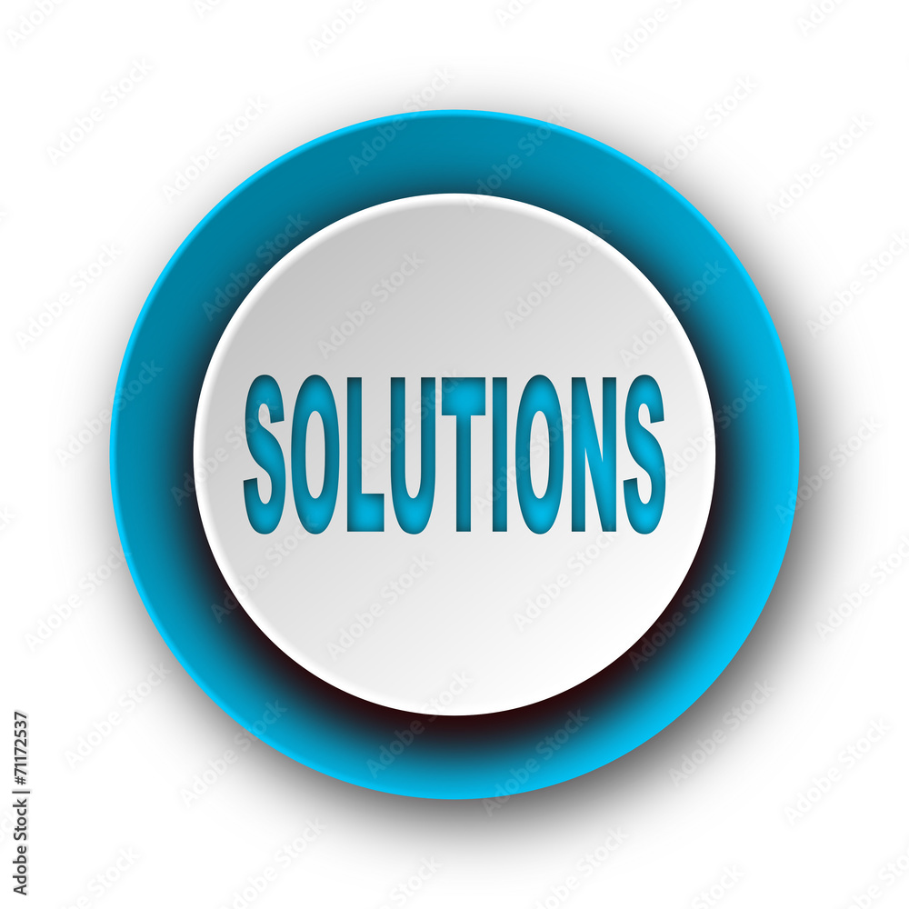 solutions blue modern web icon on white background solutions blue modern web icon on white background