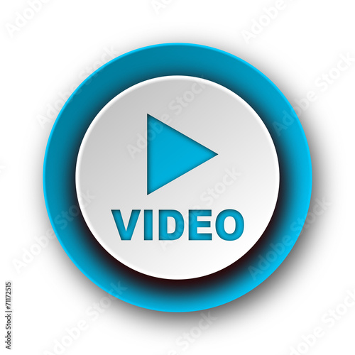 Free Download video blue modern web icon on white background - GFXLoad