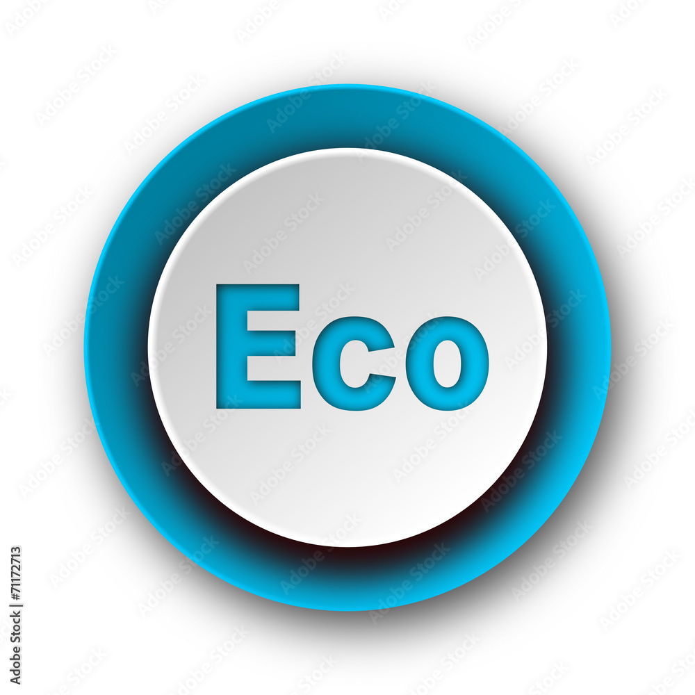 eco blue modern web icon on white background eco blue modern web icon on white background