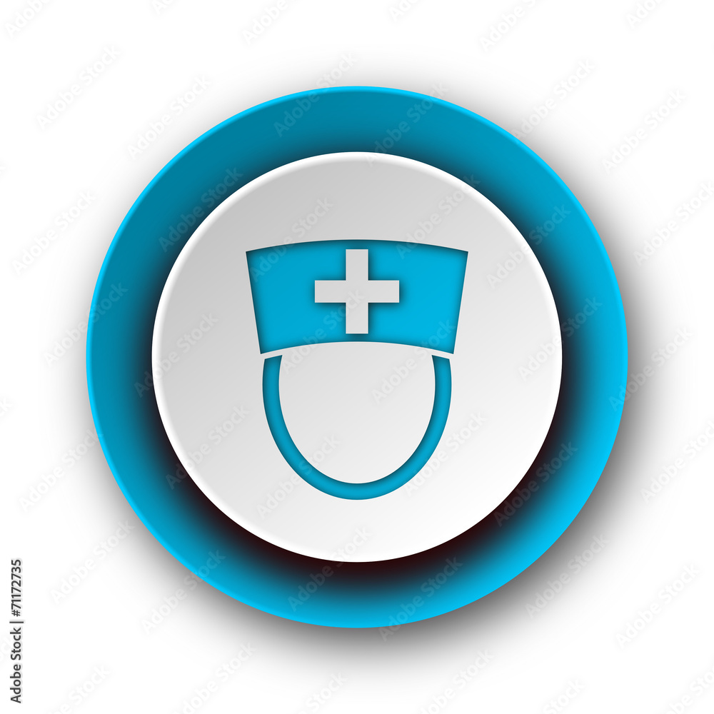 nurse blue modern web icon on white background nurse blue modern web icon on white background