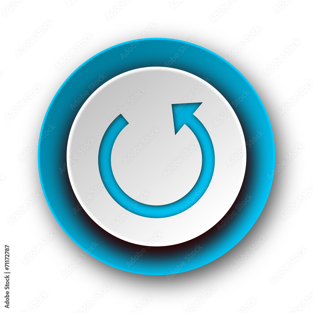 rotate blue modern web icon on white background rotate blue modern web icon on white background