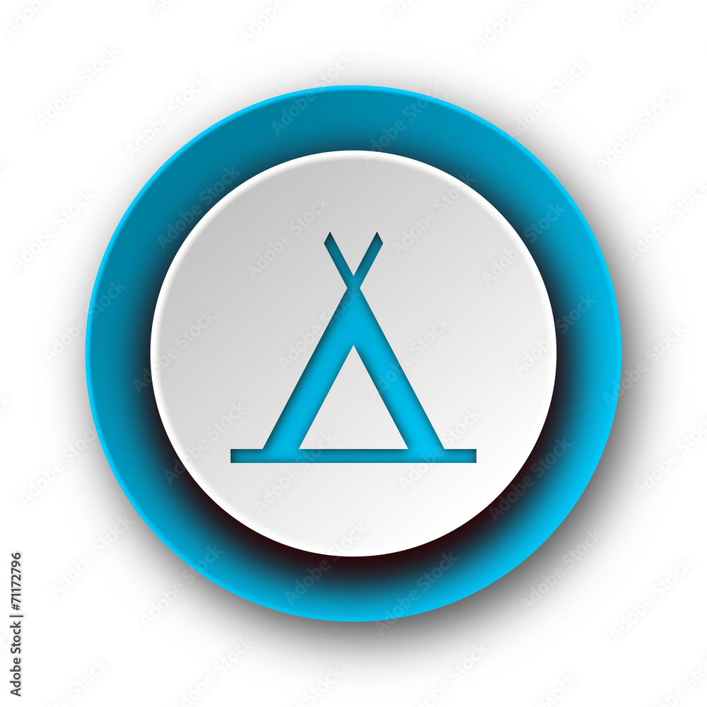 camp blue modern web icon on white background camp blue modern web icon on white background