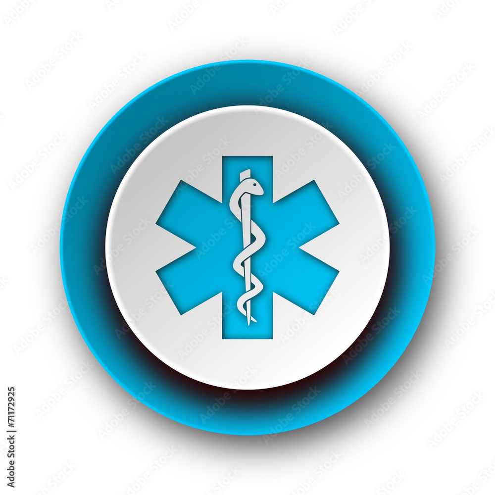 emergency blue modern web icon on white background emergency blue modern web icon on white background