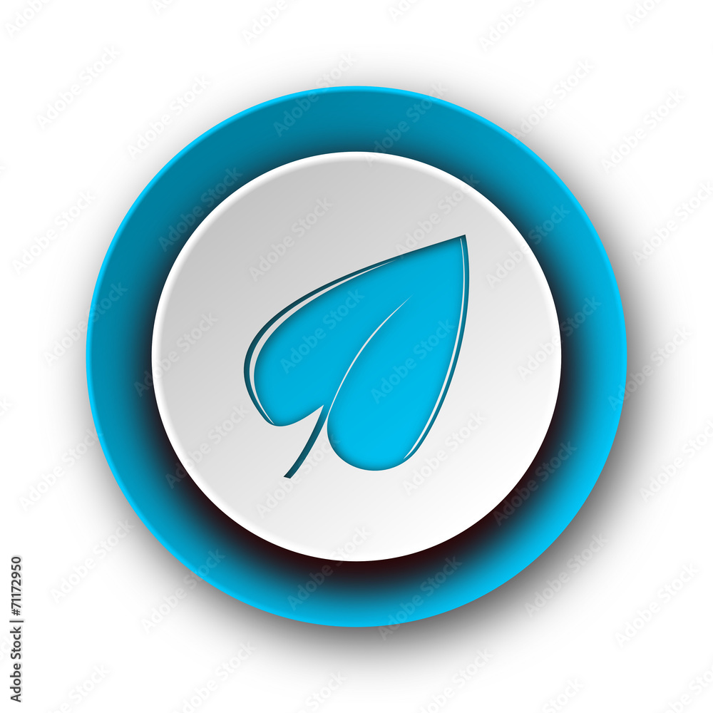 leaf blue modern web icon on white background leaf blue modern web icon on white background