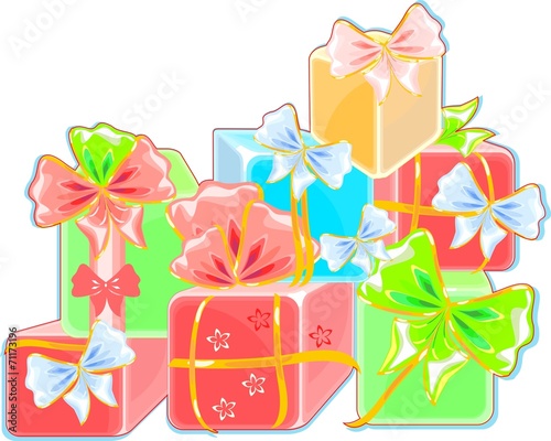 Colorful gifts with bow