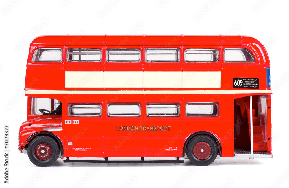London Bus Isolated with Clipping Path