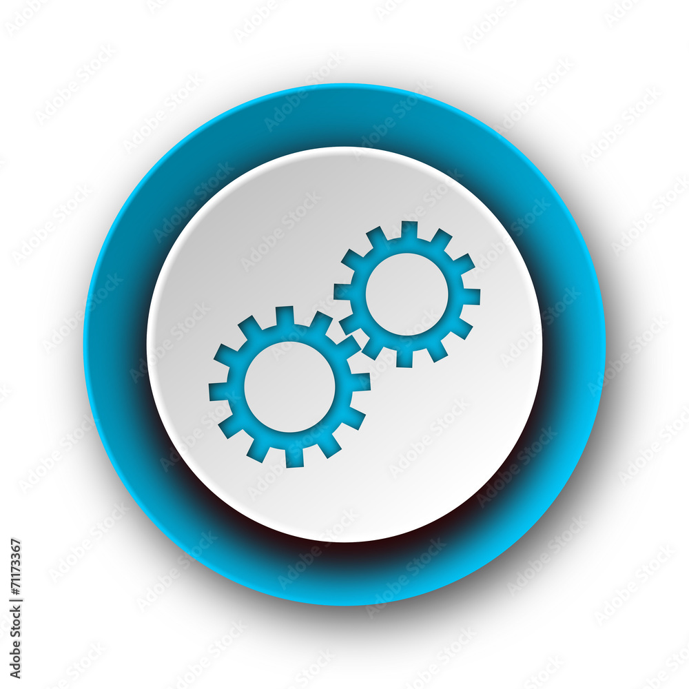 gear blue modern web icon on white background gear blue modern web icon on white background