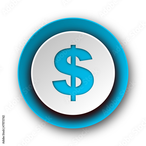 dollar blue modern web icon on white background