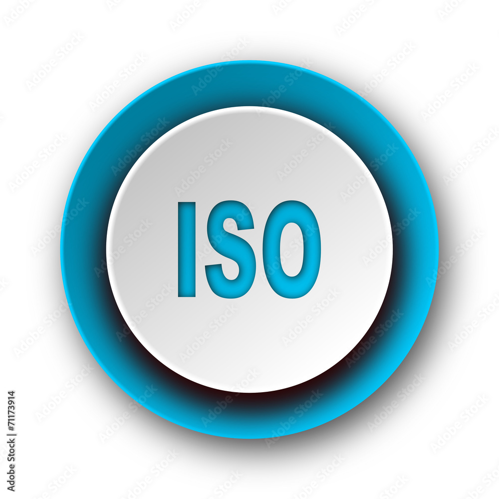iso blue modern web icon on white background iso blue modern web icon on white background