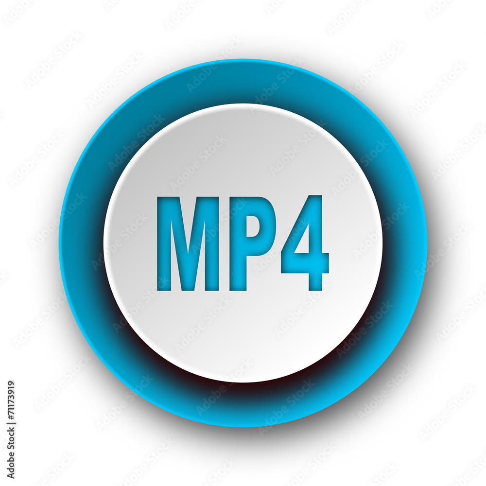 mp4 blue modern web icon on white background mp4 blue modern web icon on white background