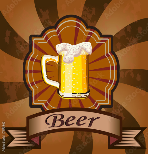 glass goblet with beer and foam