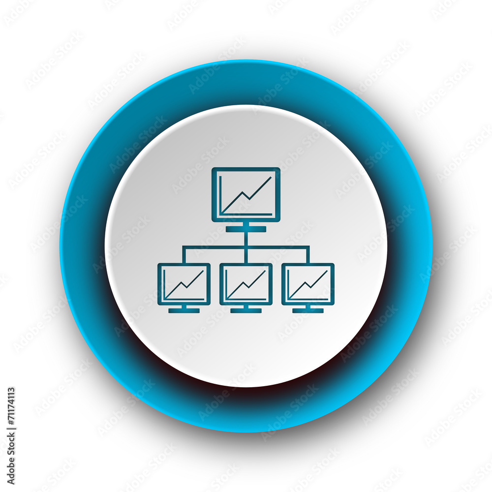 network blue modern web icon on white background network blue modern web icon on white background