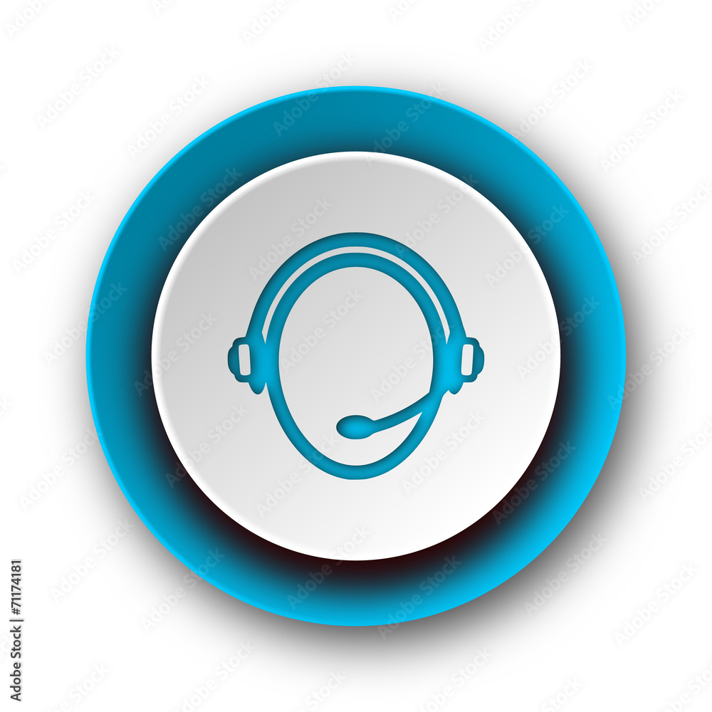 customer service blue modern web icon on white background customer service blue modern web icon on white background